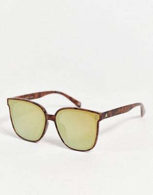 AIRE relativity square sunglasses in marble-Brown