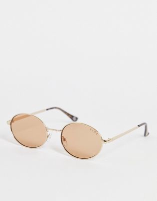 AIRE velocity round sunglasses in gold pink