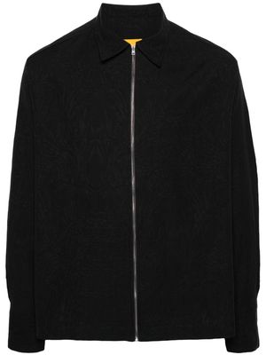AIREI tonal-patterned cotton shirt - Black