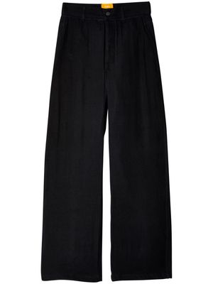 AIREI wide-leg cotton trousers - Black