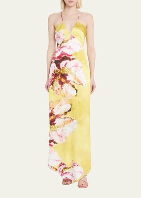 Aisha Maxi Dress with Floral Detail