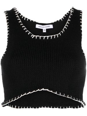 AISLING CAMPS Blanket Stitch cropped tank top - Black