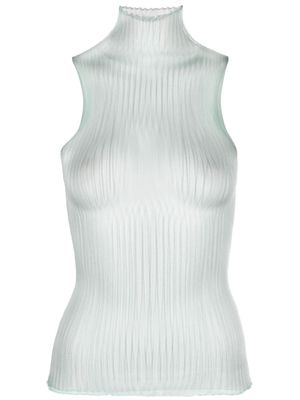 AISLING CAMPS high-neck ribbed tank top - Blue