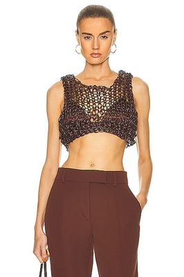 Aisling Camps Leather Tank Top in Brown