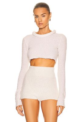 Aisling Camps Pebble Neck Crop Top in Ivory