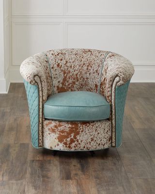 Aislinn Hairhide & Leather Swivel Chair
