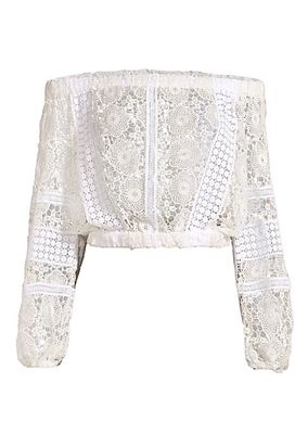 Aiyana Guipure Lace Crop Top