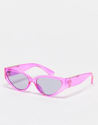 AJ Morgan angular cat eye sunglasses in hot pink