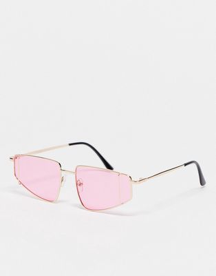 AJ Morgan angular lens sunglasses in pink