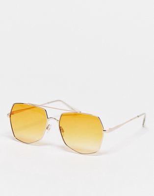 AJ Morgan aviator sunglasses in gold and amber