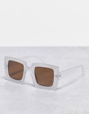 AJ Morgan chunky frame square sunglasses in white