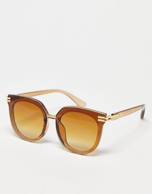 AJ Morgan oversized square sunglasses in brown