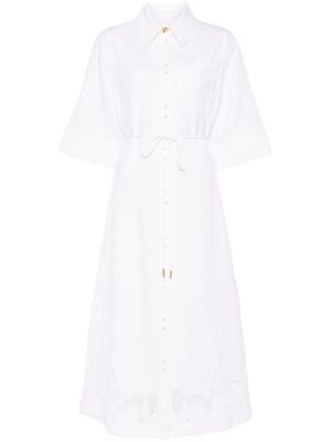 Aje Agua embroidered shirtdress - White