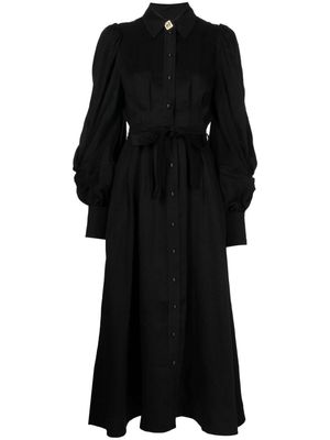 Aje Bonnie knot-detail cotton midi dress - Black