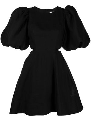 Aje Bouquet puff-sleeve A-line minidress - Black