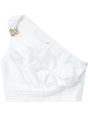 Aje Clarity one-shoulder crop top - White