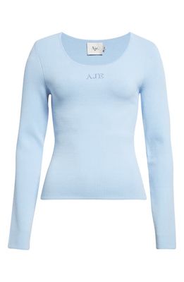 Aje Clementine Rib Top in Light Sky Blue