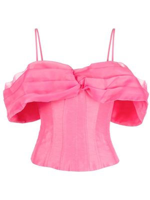 Aje Codelia off-shoulder corset top - Pink