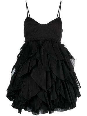 Aje Elsie pleated tiered minidress - Black