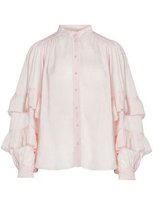 Aje Faith linen-silk blend blouse - Pink