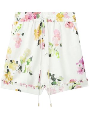 Aje floral-print mini shorts - White