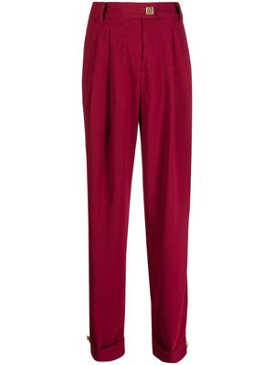 Aje high-waist straight-leg trousers - Red