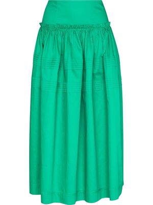 Aje high-waisted tiered skirt - Green