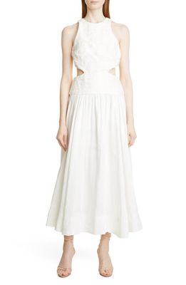 Aje Introspect Cutout Linen Blend Maxi Dress in Ivory