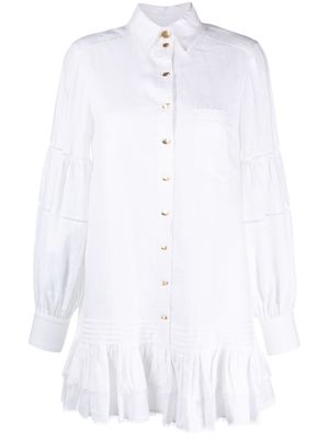 Aje Lotus linen shirtdress - White