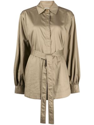 Aje Louise belted cotton shirt - Green