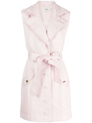 Aje notched-lapels linen dress - Pink
