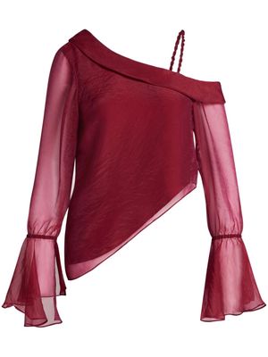 Aje one-shoulder asymmetric blouse - Red