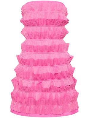 Aje Palladium ruffled strapless minidress - Pink