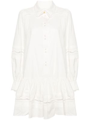 Aje Reva wave-trim shirtdress - White