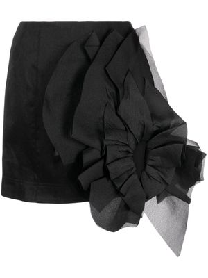 Aje ruffled linen-blend miniskirt - Black