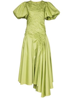 Aje Siren puff-sleeved flared dress - Green