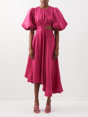 Aje - Tidal Cutout Dress - Womens - Fuchsia