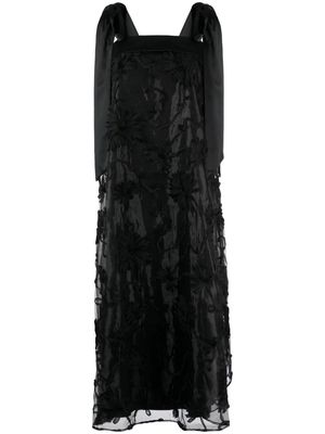 Aje Ursula floral-appliqué organza dress - Black