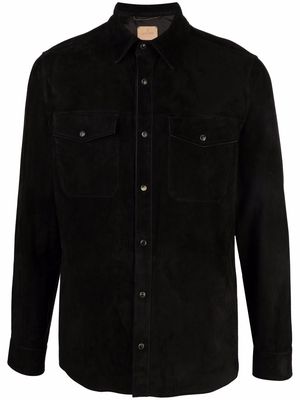 Ajmone chest flap-pocket shirt - Black