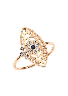 Ajna 18K Rose Gold, Sapphire & Diamond Large Ring