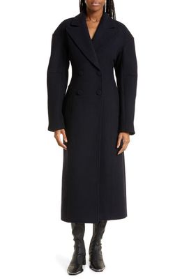 Aknvas Mona Wool Blend Coat in Navy
