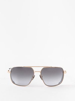 Akoni - Pathfinder Aviator Titanium Sunglasses - Mens - Gold Black