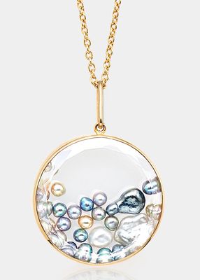 Akoya and South Sea Pearls in White Sapphire Kaleidoscope Necklace