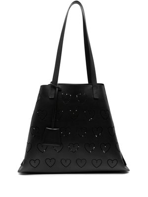 Akris Ai heart laser-cut tote bag - Black