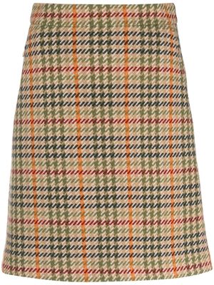 Akris check-print virgin-wool skirt - Neutrals