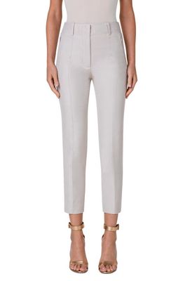 Akris Connor Cotton & Silk Blend Ankle Pants in Greige