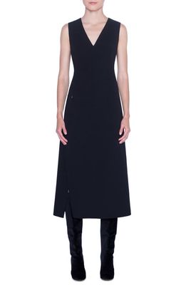 Akris Double Face Wool Midi Dress in Black