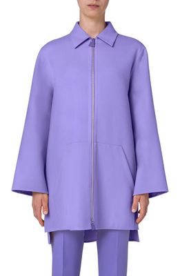 Akris Fabiola Double Face Wool Coat in 073 Lavender