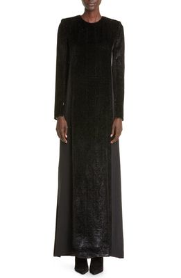 Akris Grid Devoré Sheath Gown in 009 Black