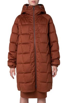 Akris Korbin Trapezoid Quilted Cashmere Parka in 046 Terra